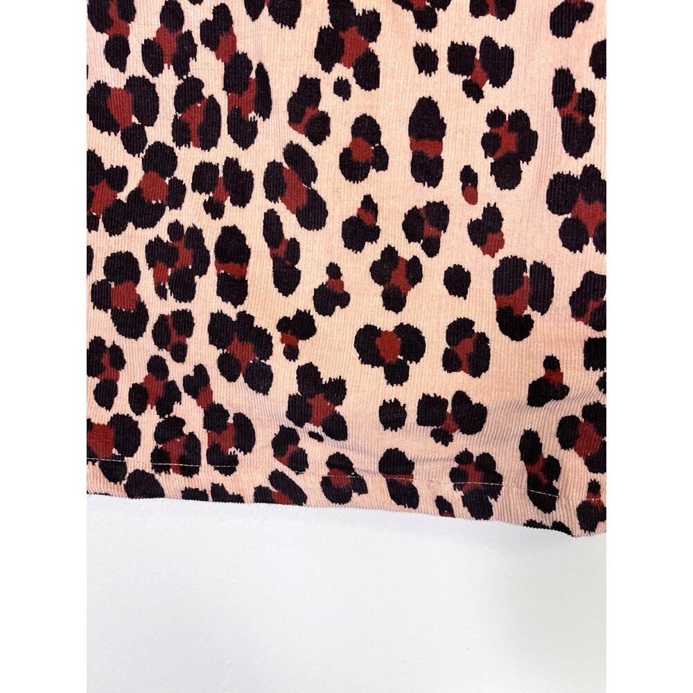 Elizabeth Wilson Leopard Corduroy Katherine Bell Sleeve Ruffle Top Preppy XS - Picture 6 of 11